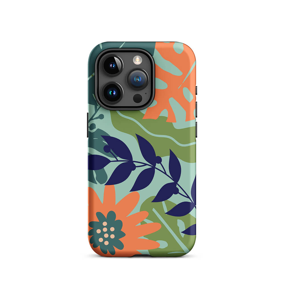 Multi-Color Seasonal Flower Leaves iPhone 15 Pro Robust Case
