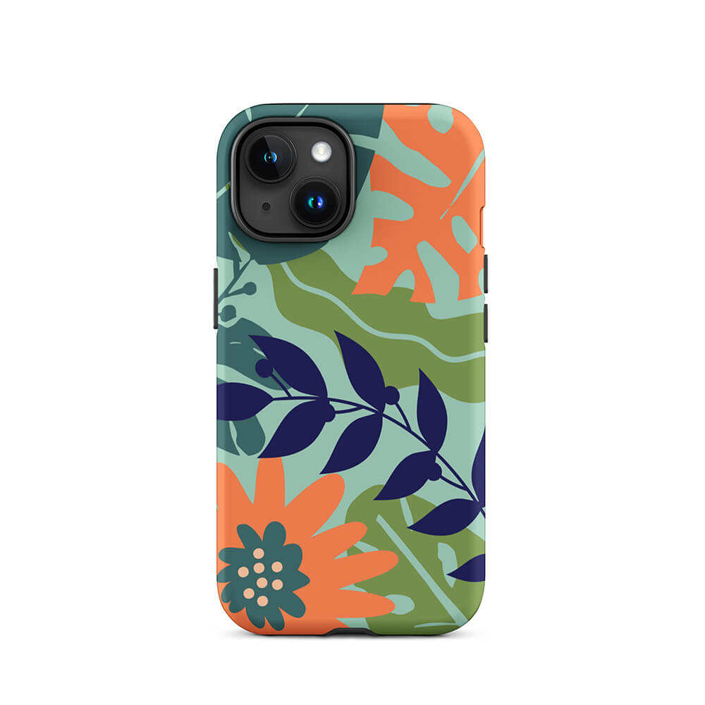 Multi-Color Seasonal Flower Leaves iPhone 15 Robust Case