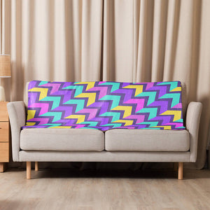 Multi-Colored Repeated Abstract Arrowhead Sherpa Blanket 37x57" Couch