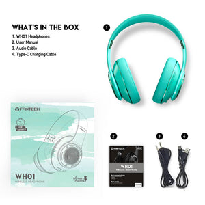 On-Ear Bluetooth 5.0 Pastel Goth Headphones Mic Foldable Packaging