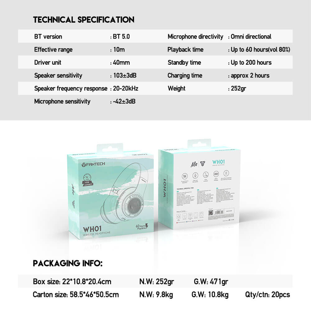 On-Ear Bluetooth 5.0 Pastel Goth Headphones Mic Foldable Specifications