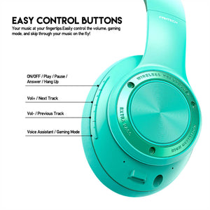 On-Ear Bluetooth 5.0 Pastel Goth Headphones Mic Foldable Volume Controls