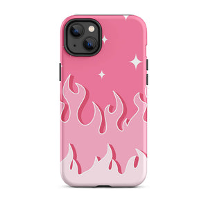 Pastel Pinky Color Blazing Fire iPhone 14 Plus Robust Case