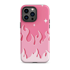 Pastel Pinky Color Blazing Fire iPhone 14 Pro Max Robust Case