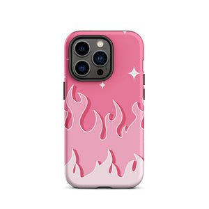 Pastel Pinky Color Blazing Fire iPhone 14 Pro Robust Case