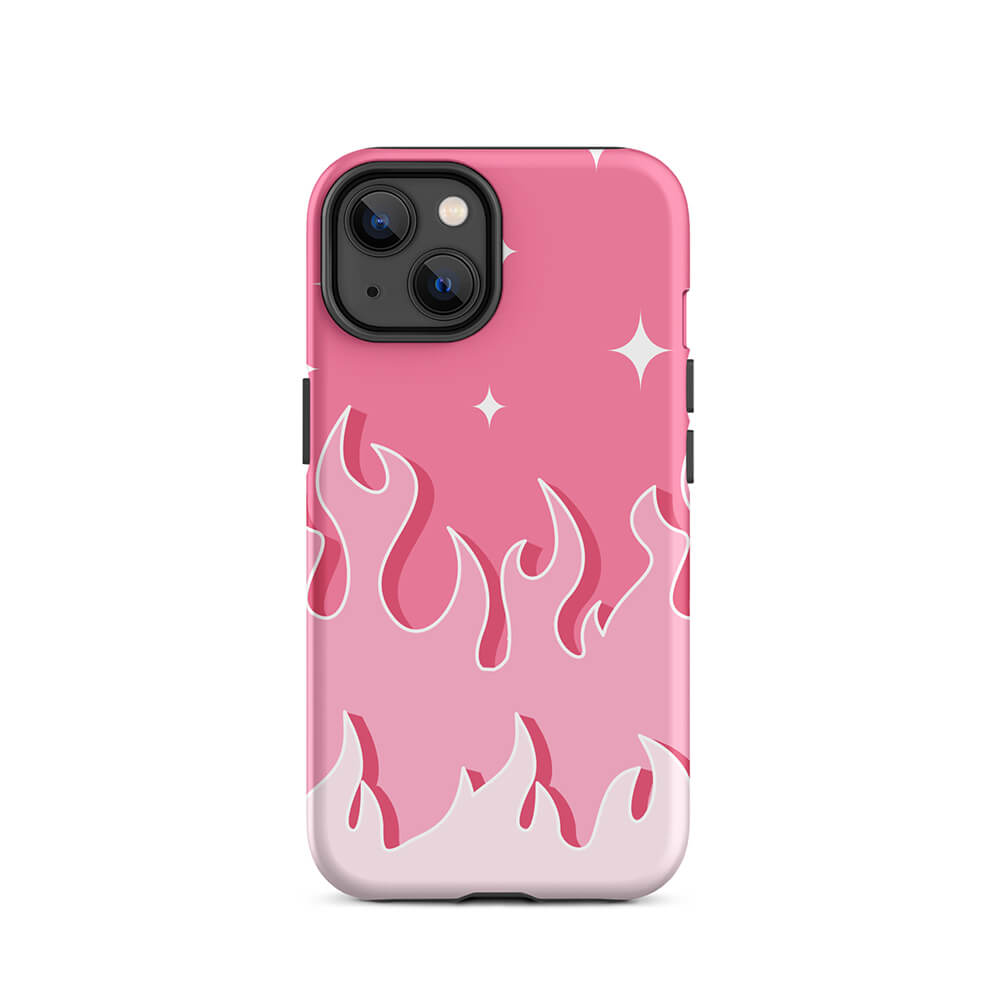 Pastel Pinky Color Blazing Fire iPhone 14 Robust Case