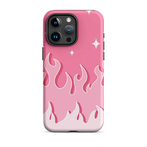 Pastel Pinky Color Blazing Fire iPhone 15 Pro Max Robust Case
