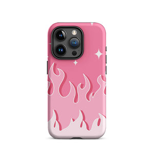 Pastel Pinky Color Blazing Fire iPhone 15 Pro Robust Case