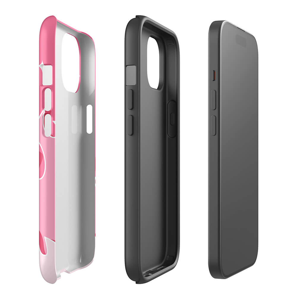 Pastel Pinky Color Blazing Fire iPhone 15 Robust Case Double-Layer