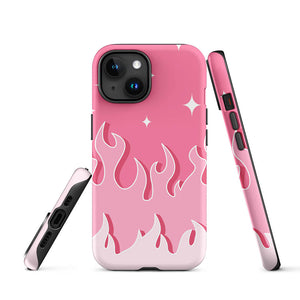 Pastel Pinky Color Blazing Fire iPhone 15 Robust Case Picture