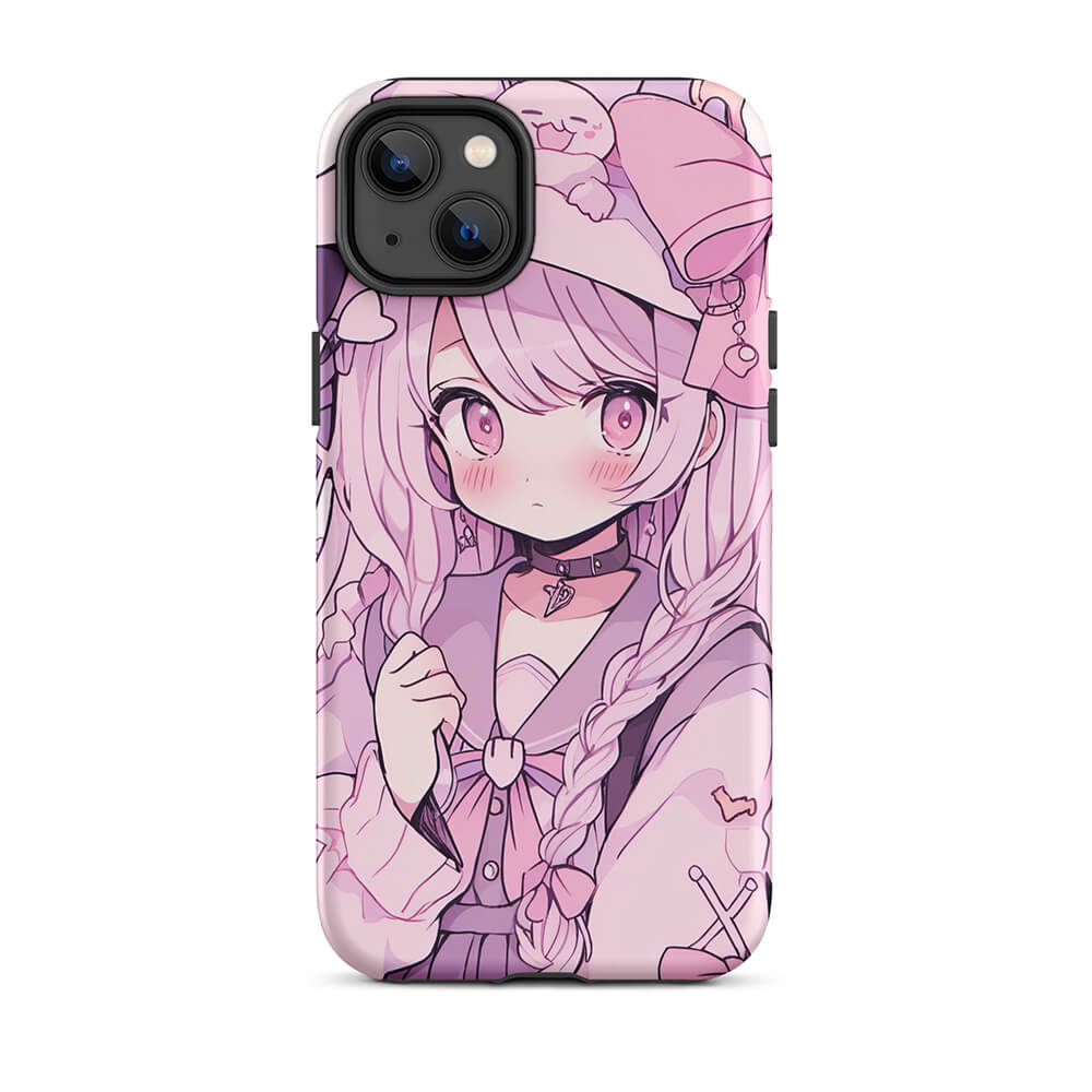 Pink Hair Magical Anime Girl iPhone 15 14 Tough Case - Dubsnatch