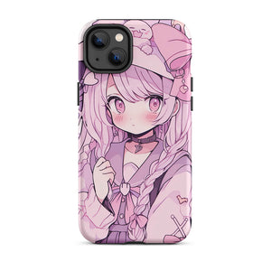 Pink Hair Magical Anime Girl iPhone 14 Plus Tough Case