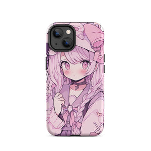 Pink Hair Magical Anime Girl iPhone 14 Tough Case