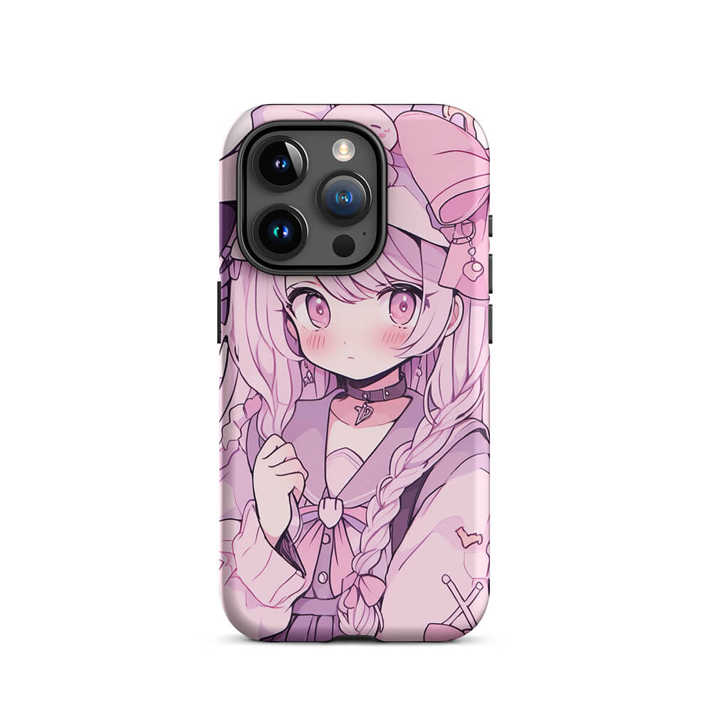 Pink Hair Magical Anime Girl iPhone 15 14 Tough Case - Dubsnatch