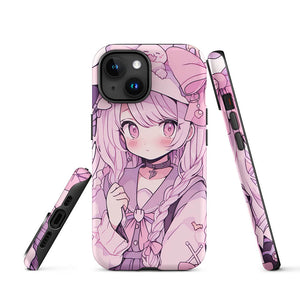 Pink Hair Magical Anime Girl iPhone 15 Tough Case Picture
