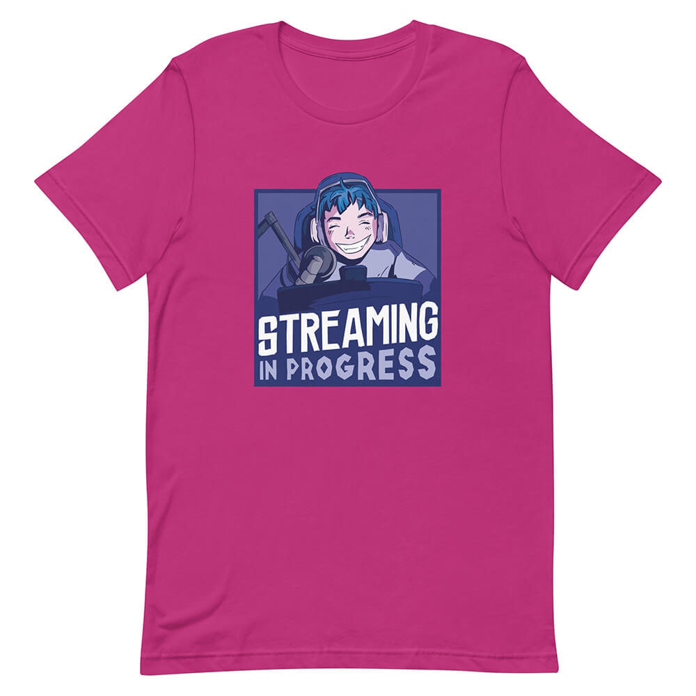 Pink Happy Blue Hair Game Streamer Shirt Live Broadcast