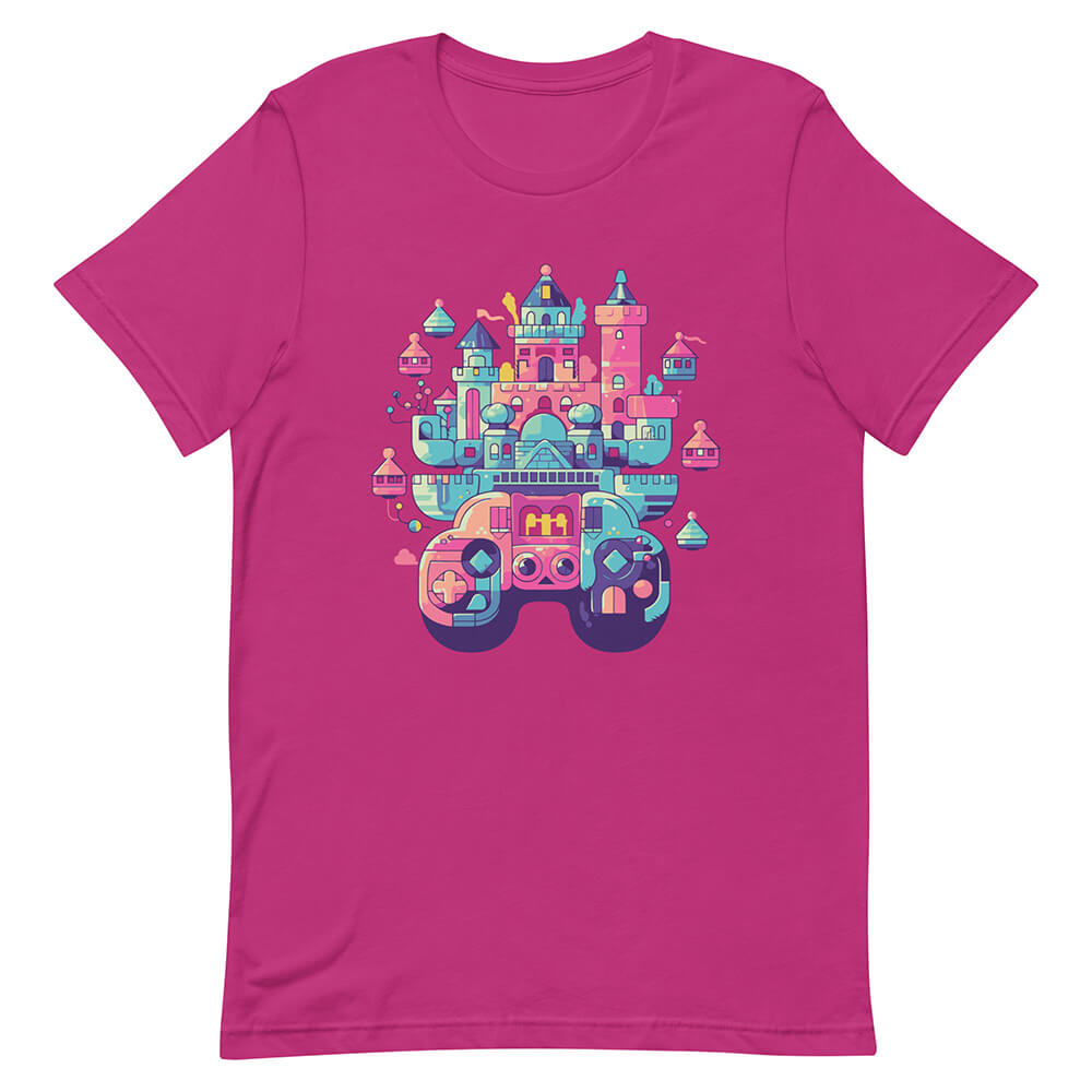 Pink Platform Fantasy Enchanted Castle Gamepad Control Tee