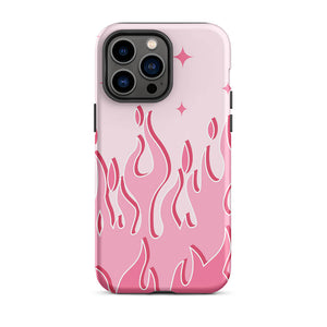 Pinky Pastel Color Raging Fire iPhone 14 Pro Max Robust Case