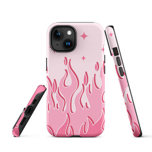 Pinky Pastel Color Raging Fire iPhone 15 Robust Case Picture