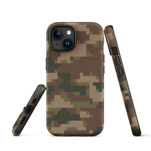 Pixelated Battlefield Soldier Camo Armor iPhone 15 Tough Case Picture