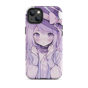 Purple Magician Anime Girl Blush iPhone 14 Plus Tough Case