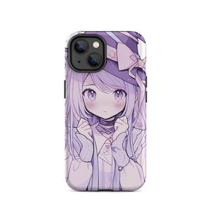 Purple Magician Anime Girl Blush iPhone 14 Tough Case