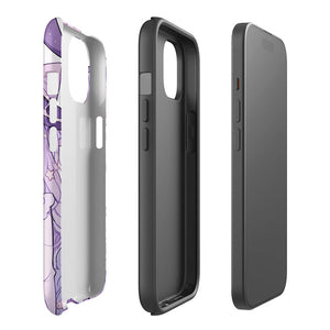 Purple Magician Anime Girl Blush iPhone 15 Tough Case Double-Layer