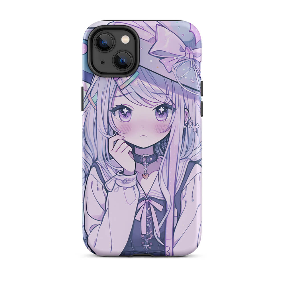 Purplish Anime Girl Witch Blush iPhone 15 14 Tough Case - Dubsnatch