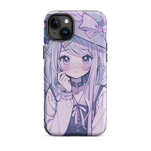 Purplish Anime Girl Witch Blush iPhone 15 Plus Tough Case