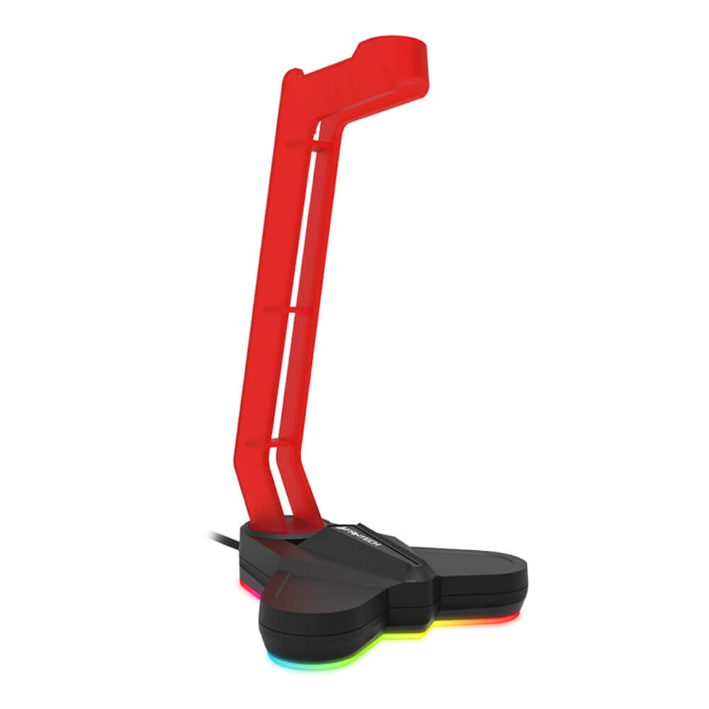 Red RGB Lighting Spaceship Headset Stand Non-Slip Base