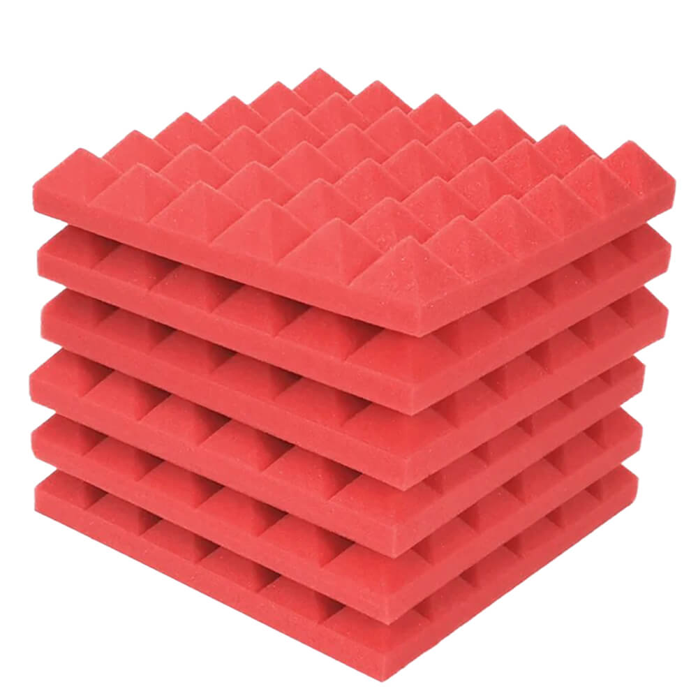 Red Studio Wall Sound Absorption Foam Soundproof Streamer Room