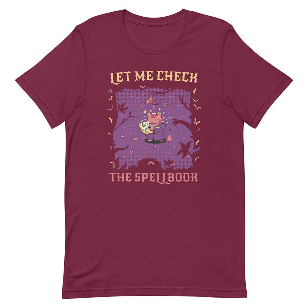 Red Wise Frog Magician Spellbook Tee Shadow Dark Forest