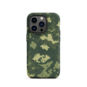 Retro Pixelated Camouflage Veteran Armor iPhone 14 Pro Tough Case
