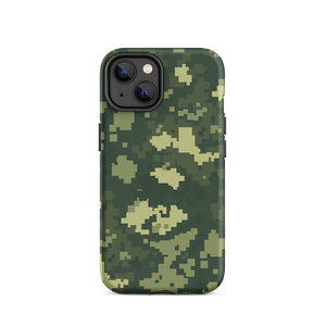 Retro Pixelated Camouflage Veteran Armor iPhone 14 Tough Case