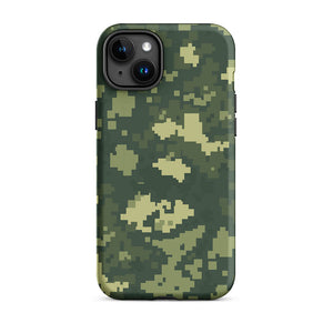 Retro Pixelated Camouflage Veteran Armor iPhone 15 Plus Tough Case