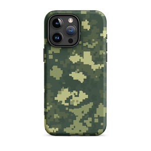 Retro Pixelated Camouflage Veteran Armor iPhone 15 Pro Max Tough Case