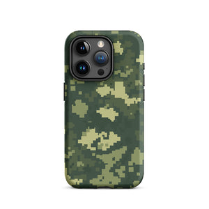 Retro Pixelated Camouflage Veteran Armor iPhone 15 Pro Tough Case