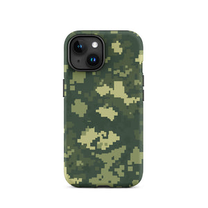 Retro Pixelated Camouflage Veteran Armor iPhone 15 Tough Case