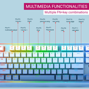 RGB Aluminum Mechanical Keyboard USB Hot-Swappable Switches Multimedia Functionalities