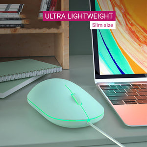 RGB Backlight Minimalist Pastel Goth Mouse 1000 DPI USB Lightweight