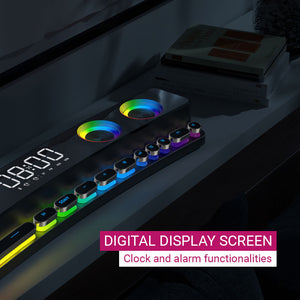 RGB Bluetooth 5.0 Neon Mechanical Soundbar Hifi Sound Clock Digital Display Screen