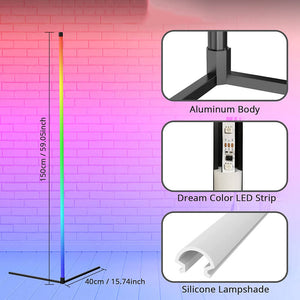 RGB Corner Lamp Floor Bluetooth Remote Control USB Features