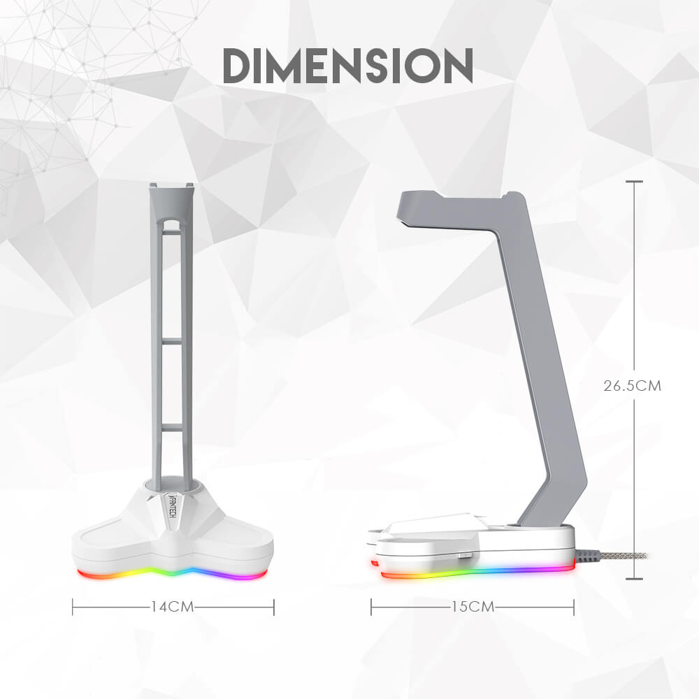RGB Lighting Spaceship Headset Stand Non-Slip Base Dimensions