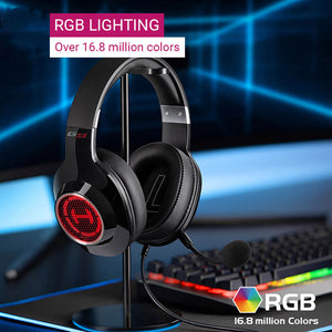 RGB Lighting 7.1 Virtual Surround Sound Modern Headset Microphone USB