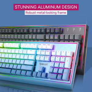 RGB Robust Aluminum Mechanical Keyboard USB Hot-Swappable Switches Metal Look