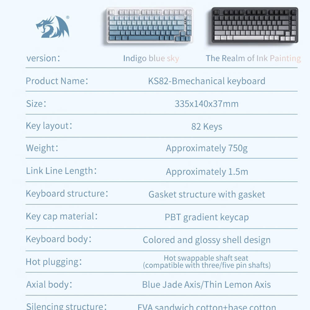 RGB Slim Gradient Color Mechanical Keyboard USB Gasket Structure Specifications
