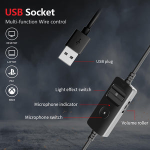 RGB 7.1 Virtual Surround Sound Modern Headset Microphone USB Port