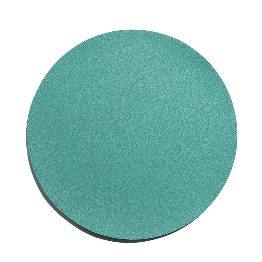 Round Unicolor Pastel Leather Mouse Pad Non-Slip