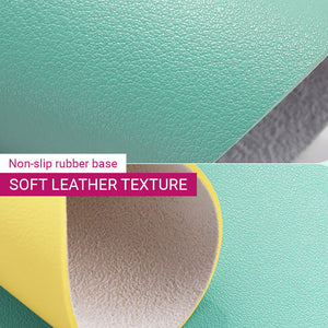 Round Unicolor Pastel Leather Mouse Pad Non-Slip Soft Texture