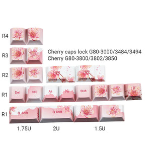 Sakura Flower Season PBT Keycaps Personalized Keyboard Cherry Blossom Keys